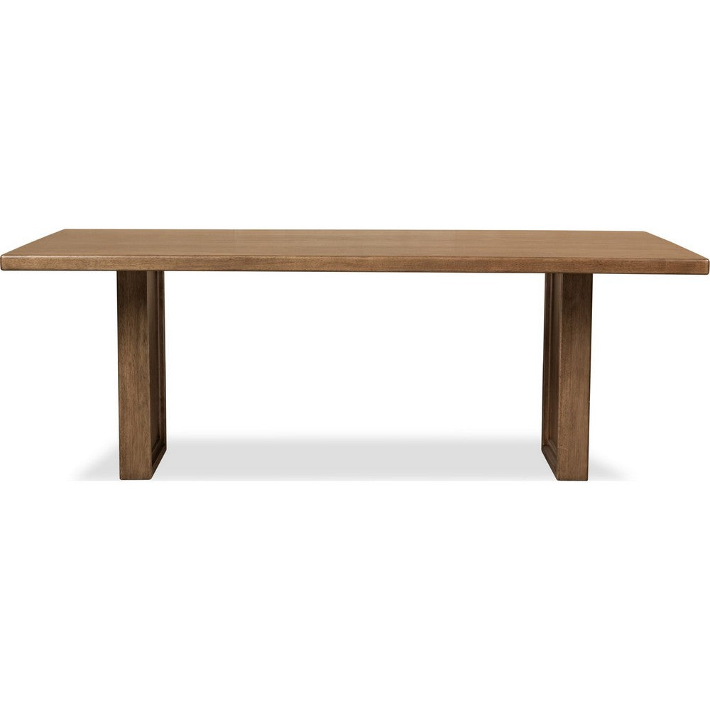 Carlos Fixed Dining Table with Panel Base | Toffee Crunch Solid Wood 84"