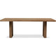 Carlos Fixed Dining Table with Panel Base | Toffee Crunch Solid Wood 84"