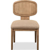 Carlos Dining Chair | Turned Legs | Chenille Fabric | Brown Mango Wood
