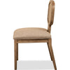 Carlos Dining Chair | Turned Legs | Chenille Fabric | Brown Mango Wood