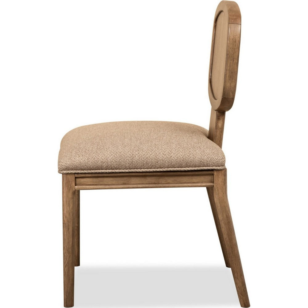 Carlos Dining Chair | Turned Legs | Chenille Fabric | Brown Mango Wood