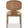 Carlos Dining Chair | Turned Legs | Chenille Fabric | Brown Mango Wood