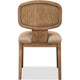 Carlos Dining Chair | Turned Legs | Chenille Fabric | Brown Mango Wood