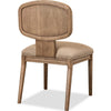Carlos Dining Chair | Turned Legs | Chenille Fabric | Brown Mango Wood