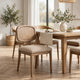 Carlos Dining Chair | Turned Legs | Chenille Fabric | Brown Mango Wood