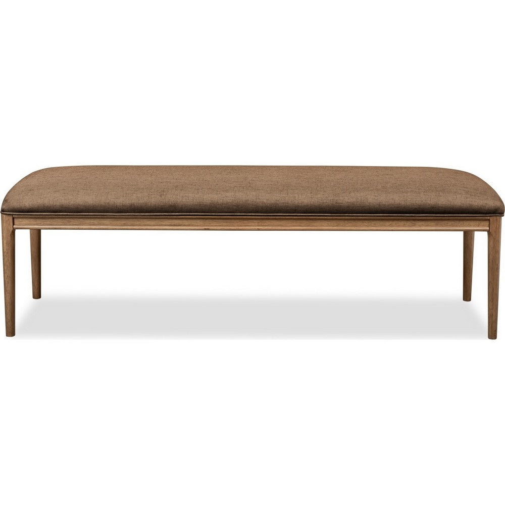 Carlos Dining Bench with Turned Legs | Chenille Seat | Brown Mango Wood 60"
