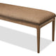 Carlos Dining Bench with Turned Legs | Chenille Seat | Brown Mango Wood 60"
