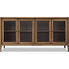 Carlos Dining Sideboard | 4 Doors | Glass Front | Brown Mango-Rubberwood 68"