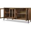 Carlos Dining Sideboard | 4 Doors | Glass Front | Brown Mango-Rubberwood 68"