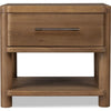 Joa Nightst& for Bedroom | 1 Lower Shelf & Drawer | Brown Rubberwood