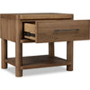 Joa Nightst& for Bedroom | 1 Lower Shelf & Drawer | Brown Rubberwood