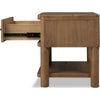 Joa Nightst& for Bedroom | 1 Lower Shelf & Drawer | Brown Rubberwood