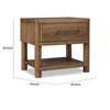 Joa Nightst& for Bedroom | 1 Lower Shelf & Drawer | Brown Rubberwood
