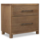 Joa Nightst& for Bedroom | 2 Drawers with Antique Brass H&les | Brown