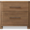 Joa Nightst& for Bedroom | 2 Drawers with Antique Brass H&les | Brown