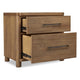 Joa Nightst& for Bedroom | 2 Drawers with Antique Brass H&les | Brown