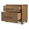Joa Nightst& for Bedroom | 2 Drawers with Antique Brass H&les | Brown