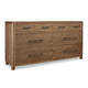Joa 68" Wide Dresser | 8 Drawers with Antique Brass H&les | Brown