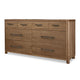 Joa 68" Wide Dresser | 8 Drawers with Antique Brass H&les | Brown