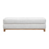 Joa Bedside Bench | Beige Chenille | Brown Rubberwood Frame | 60"