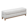 Joa Bedside Bench | Beige Chenille | Brown Rubberwood Frame | 60"
