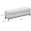 Joa Bedside Bench | Beige Chenille | Brown Rubberwood Frame | 60"