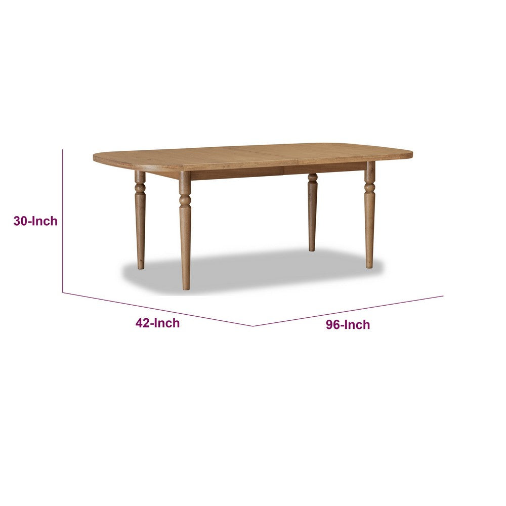 Hoa 78-96" Extendable Dining Table | Turned Legs | Brown Acacia Wood