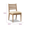 Hoa Dining Side Chair | Ladderback | Brown Chenille Seat | Acacia Wood