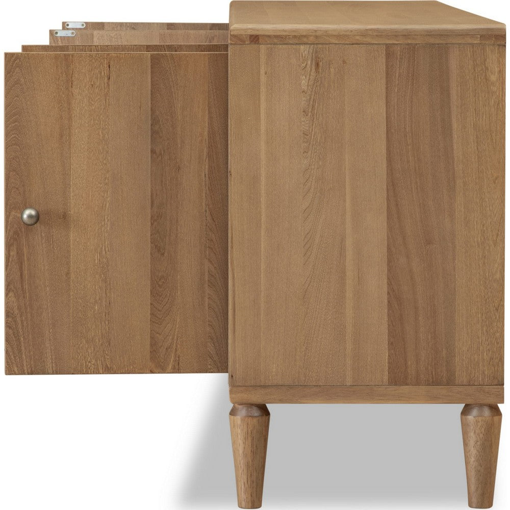 Hoa 72" Sideboard Buffet Cabinet | 4 Doors | Farmhouse Natural Brown