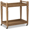 Hoa 2 Tier Bar Cart Server | Brown | Turned Legs | Rolling Casters 33"