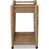 Hoa 2 Tier Bar Cart Server | Brown | Turned Legs | Rolling Casters 33"