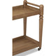 Hoa 2 Tier Bar Cart Server | Brown | Turned Legs | Rolling Casters 33"
