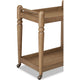 Hoa 2 Tier Bar Cart Server | Brown | Turned Legs | Rolling Casters 33"