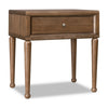 Hoa Bedside Nightst& | 1 Drawer | Bronze Steel Knob | Brown Rubberwood
