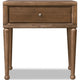 Hoa Bedside Nightst& | 1 Drawer | Bronze Steel Knob | Brown Rubberwood