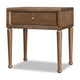 Hoa Bedside Nightst& | 1 Drawer | Bronze Steel Knob | Brown Rubberwood