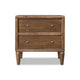 Hoa Bedside Nightst& | 2 Drawers | Bronze Steel Knobs | Brown Rubberwood