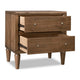 Hoa Bedside Nightst& | 2 Drawers | Bronze Steel Knobs | Brown Rubberwood