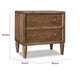Hoa Bedside Nightst& | 2 Drawers | Bronze Steel Knobs | Brown Rubberwood