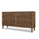 Hoa Wide Dresser | 6 Drawers | Bronze Steel Knobs | Brown Rubberwood
