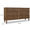 Hoa Wide Dresser | 6 Drawers | Bronze Steel Knobs | Brown Rubberwood