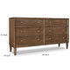 Hoa Wide Dresser | 6 Drawers | Bronze Steel Knobs | Brown Rubberwood