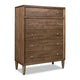 Hoa Tall Dresser Chest | 5 Drawers | Bronze Steel Knobs | Brown Rubberwood