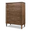 Hoa Tall Dresser Chest | 5 Drawers | Bronze Steel Knobs | Brown Rubberwood