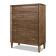 Hoa Tall Dresser Chest | 5 Drawers | Bronze Steel Knobs | Brown Rubberwood