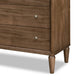 Hoa Tall Dresser Chest | 5 Drawers | Bronze Steel Knobs | Brown Rubberwood