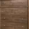Hoa Tall Dresser Chest | 5 Drawers | Bronze Steel Knobs | Brown Rubberwood