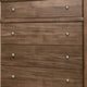 Hoa Tall Dresser Chest | 5 Drawers | Bronze Steel Knobs | Brown Rubberwood