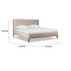 Hoa Queen Bed | Beige Chenille Upholstery | Spindle Trim Headboard | Brown