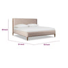 Hoa King Bed | Foam Fill Beige Chenille Upholstery | Spindle Headboard | Brown